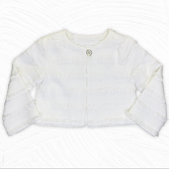Janie and Jack Toddler Girls Ivory Jacket 3-4 NEW
